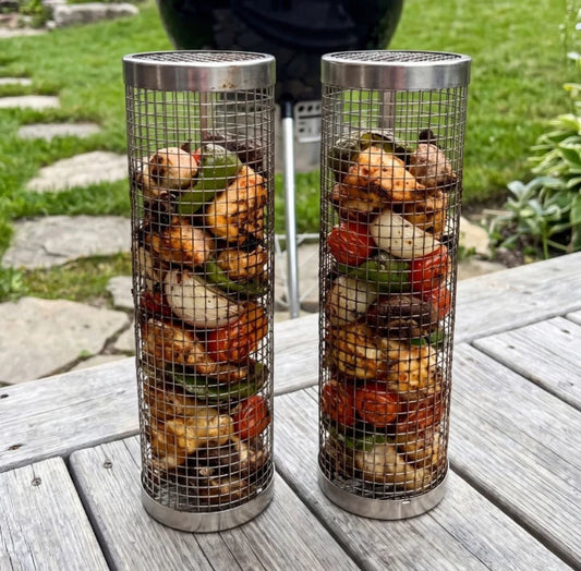 Classic Grill Basket loaded with vegetables