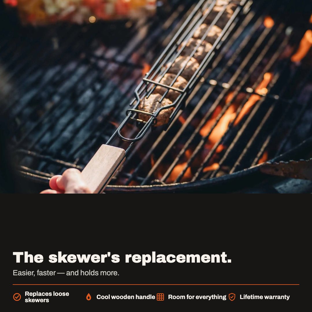Skewer Basket: the skewer's replacement — easier, faster, holds more