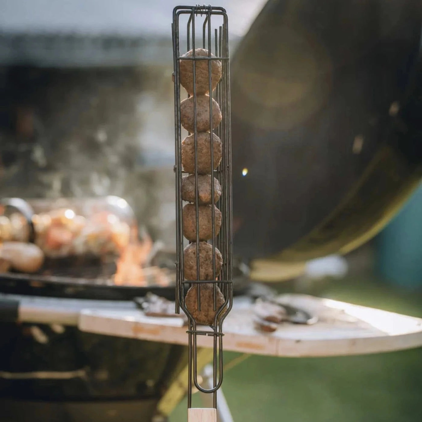 Skewer Basket locked with kebab skewers